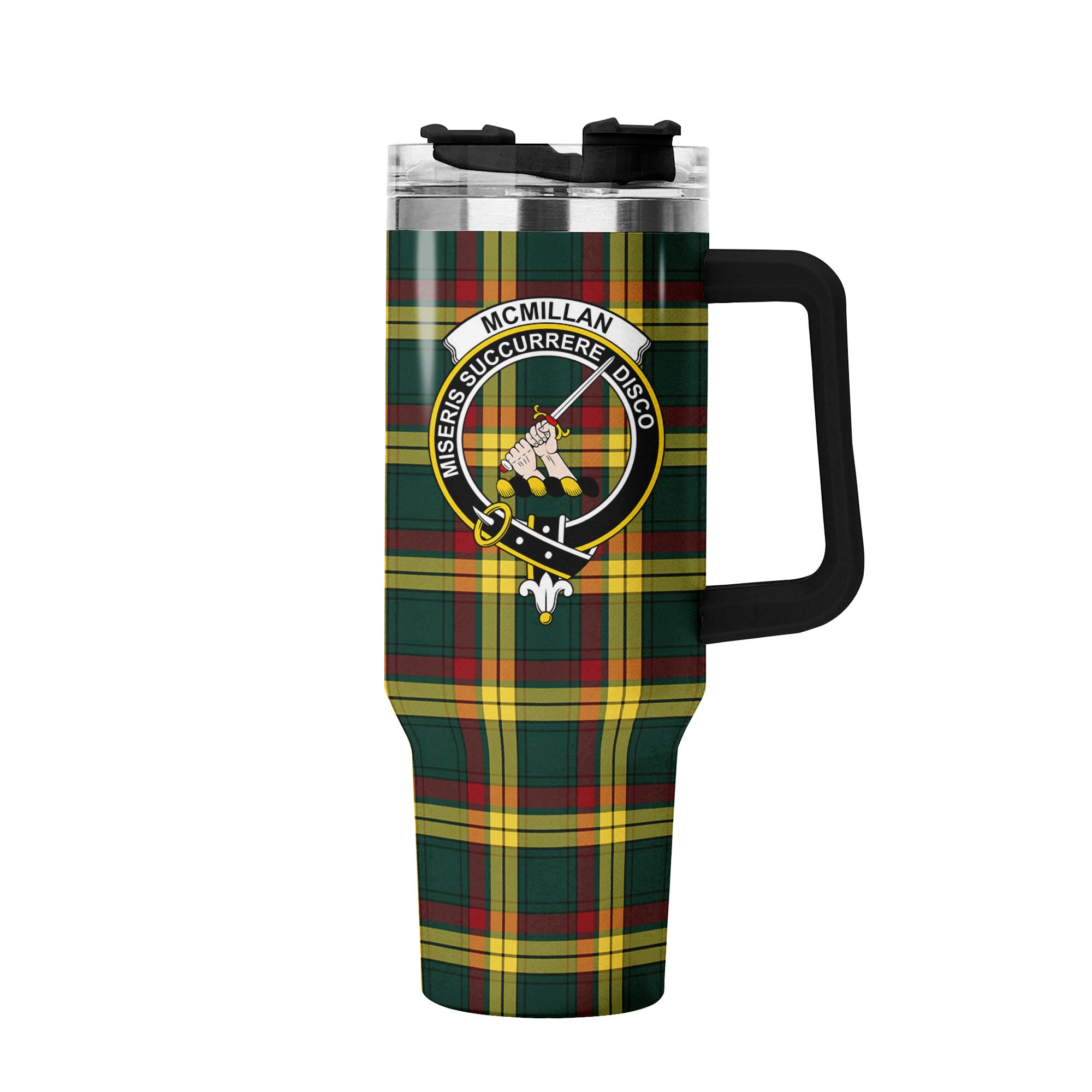 McMillan Old Modern Tartan Crest 40 oz Insulated Tumbler with Handle