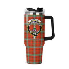 Morrison Red Ancient Tartan Crest 40 oz Insulated Tumbler with Handle