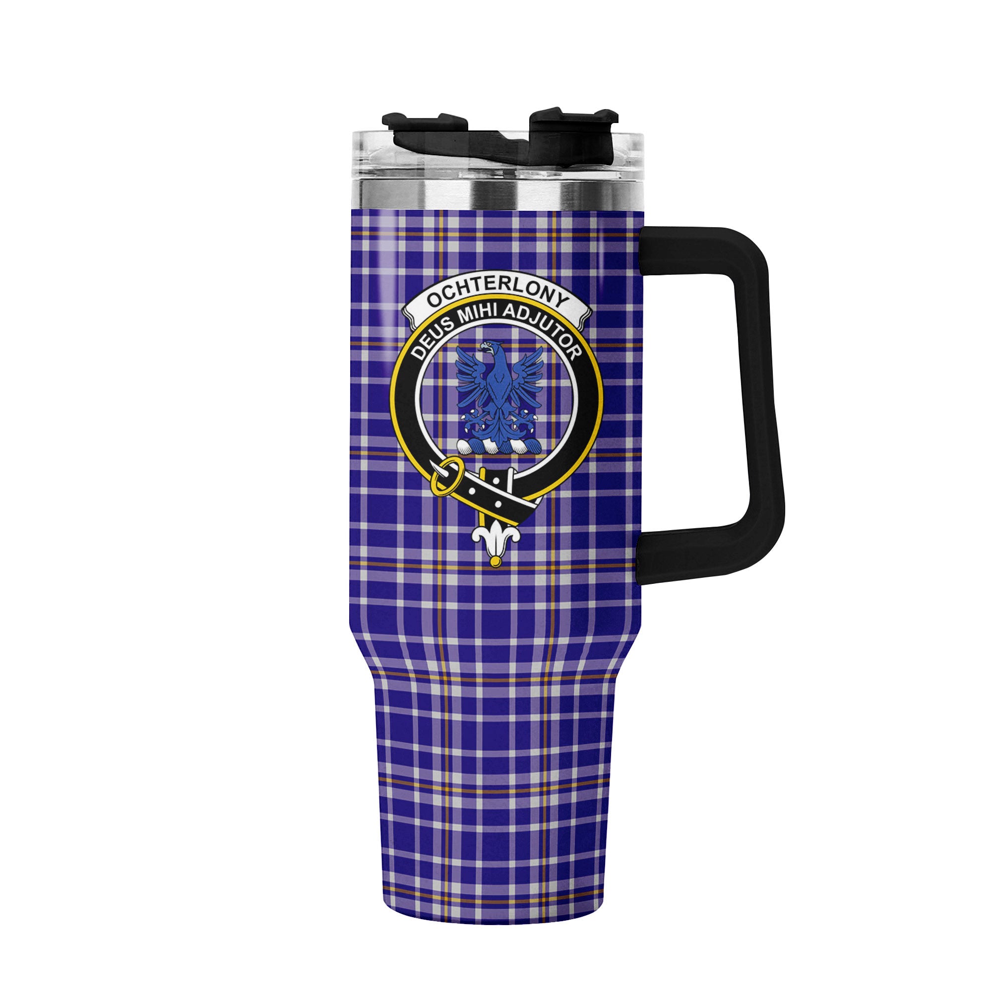 Ochterlony Tartan Crest 40 oz Insulated Tumbler with Handle