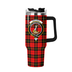 Wallace Hunting Red Tartan Crest 40 oz Insulated Tumbler with Handle