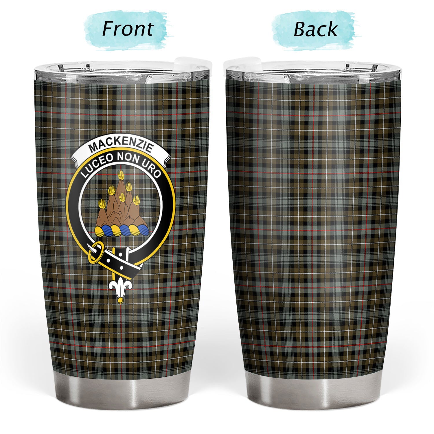 MacKenzie Weathered Tartan Crest Tumbler