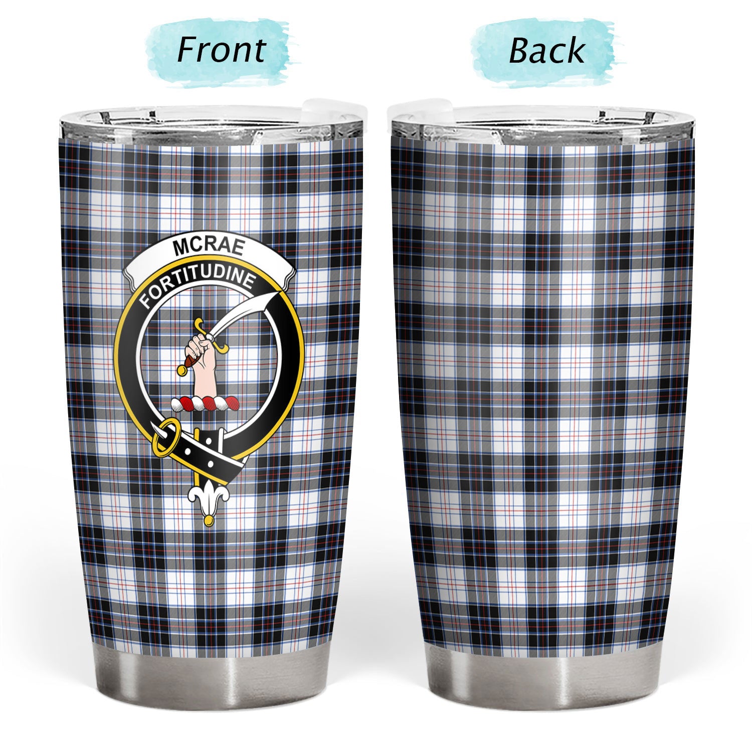 McRae Dress Modern Tartan Crest Tumbler