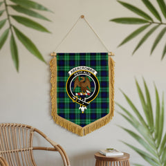 Abercrombie Tartan Crest Wall Hanging Banner - Wood Pole