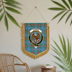 Agnew Ancient Tartan Crest Wall Hanging Banner - Wood Pole