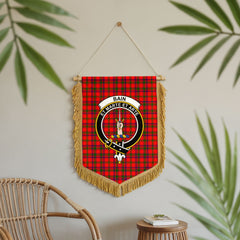 Bain Tartan Crest Wall Hanging Banner - Wood Pole