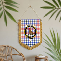 Boswell Modern Tartan Crest Wall Hanging Banner - Wood Pole