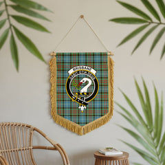 Brisbane Tartan Crest Wall Hanging Banner - Wood Pole