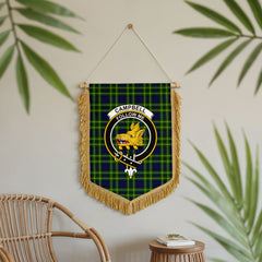 Campbell of Breadalbane Modern Tartan Crest Wall Hanging Banner - Wood Pole