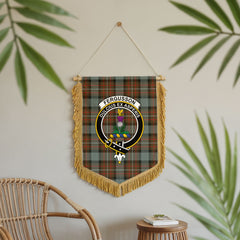 Fergusson Weathered Tartan Crest Wall Hanging Banner - Wood Pole