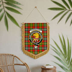 Forrester Tartan Crest Wall Hanging Banner - Wood Pole
