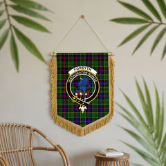 Forsyth Modern Tartan Crest Wall Hanging Banner - Wood Pole