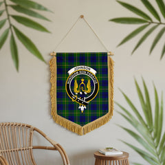 Johnson Modern Tartan Crest Wall Hanging Banner - Wood Pole