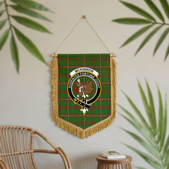 McKinnon Hunting Modern Tartan Crest Wall Hanging Banner - Wood Pole