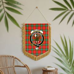 McLaine of Loch Buie Tartan Crest Wall Hanging Banner - Wood Pole