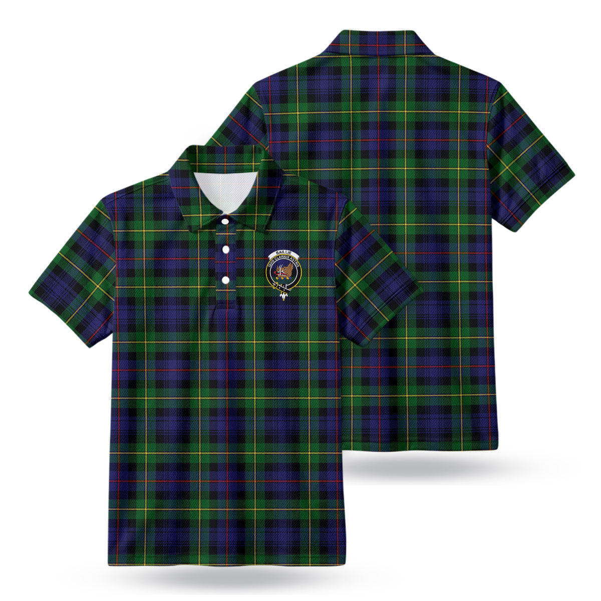 Baillie Tartan Crest Birdseye Mesh Polo Shirt