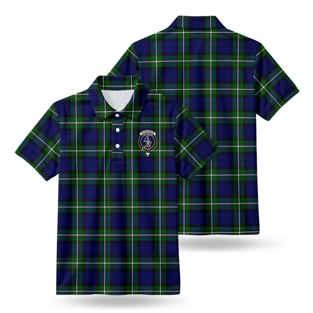 Bannerman Tartan Crest Birdseye Mesh Polo Shirt