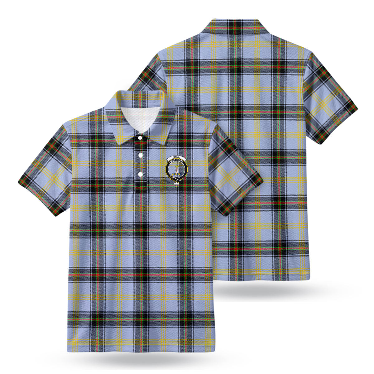 Bell of the Borders Tartan Crest Birdseye Mesh Polo Shirt