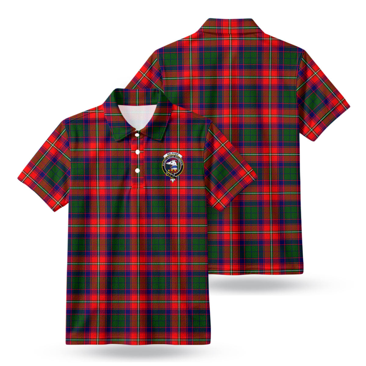 Belshes Tartan Crest Birdseye Mesh Polo Shirt