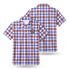 Boswell Modern Tartan Crest Birdseye Mesh Polo Shirt