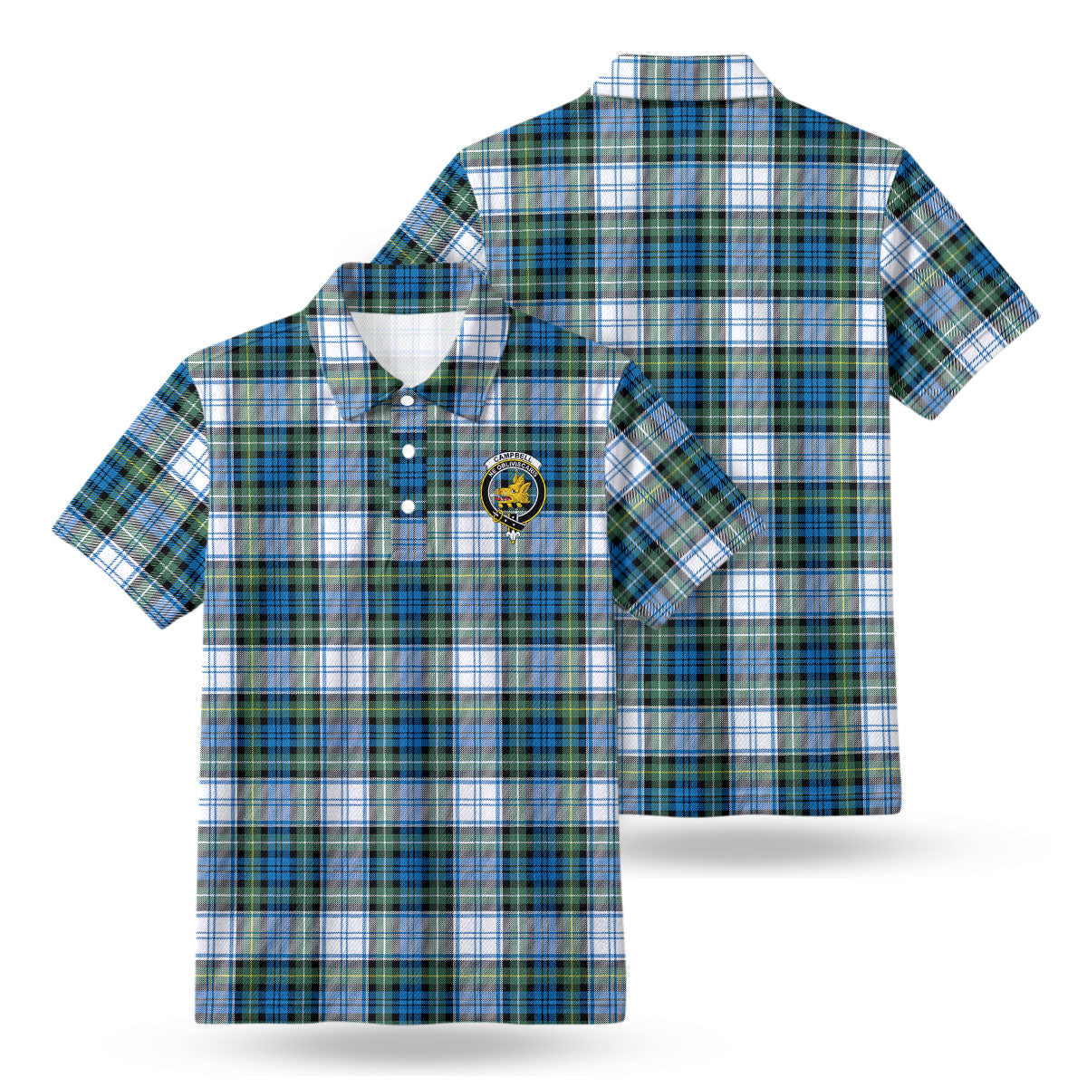Campbell Dress Ancient Tartan Crest Birdseye Mesh Polo Shirt