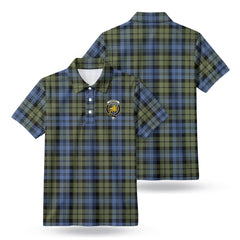 Campbell Faded Tartan Crest Birdseye Mesh Polo Shirt
