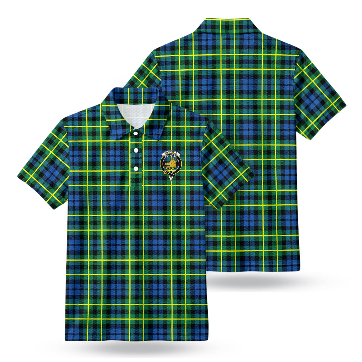 Campbell of Breadalbane Ancient Tartan Crest Birdseye Mesh Polo Shirt