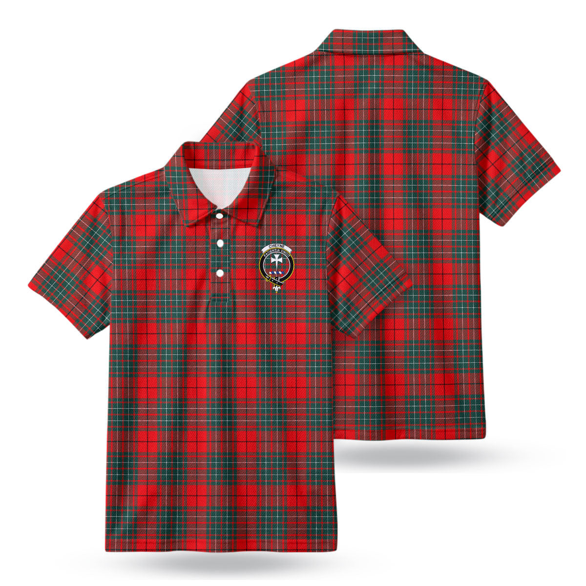 Cheyne Tartan Crest Birdseye Mesh Polo Shirt