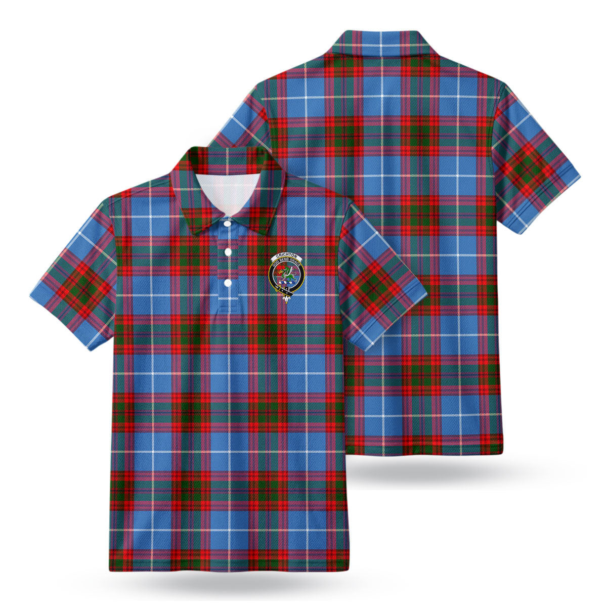 Crichton Tartan Crest Birdseye Mesh Polo Shirt