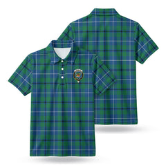 Douglas Ancient Tartan Crest Birdseye Mesh Polo Shirt