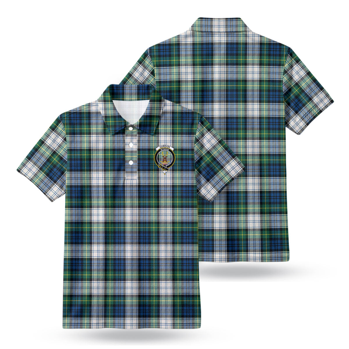 Gordon Dress Ancient Tartan Crest Birdseye Mesh Polo Shirt