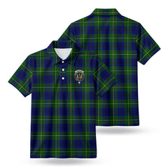 Johnstone Modern Tartan Crest Birdseye Mesh Polo Shirt