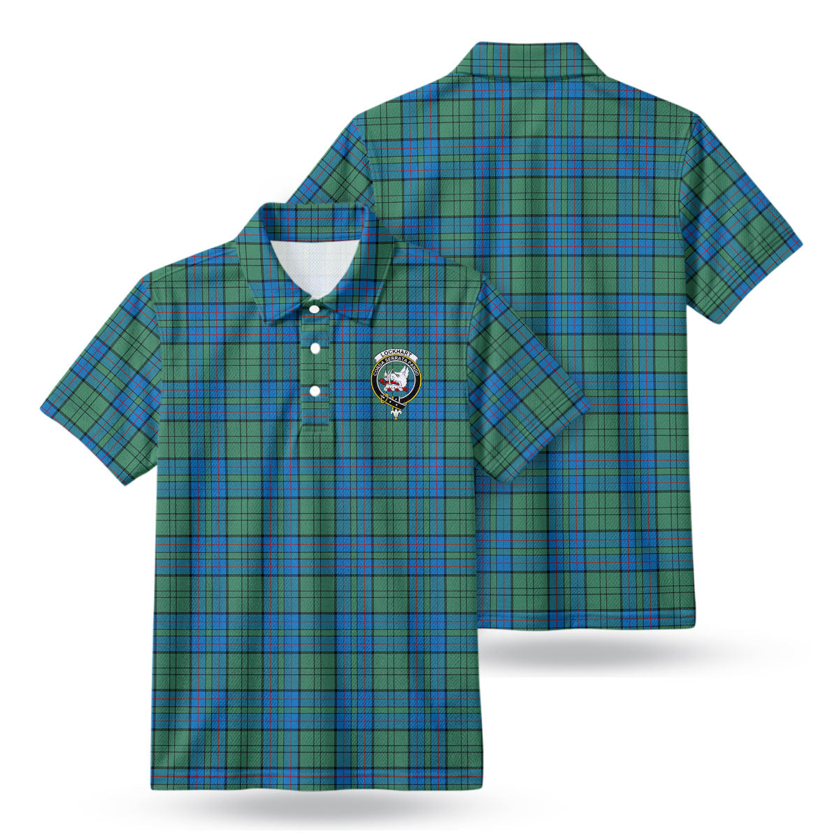 Lockhart Tartan Crest Birdseye Mesh Polo Shirt
