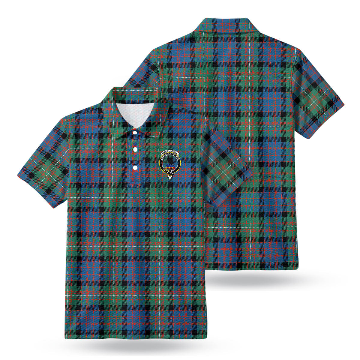 MacDonnell of Glengarry Ancient Tartan Crest Birdseye Mesh Polo Shirt