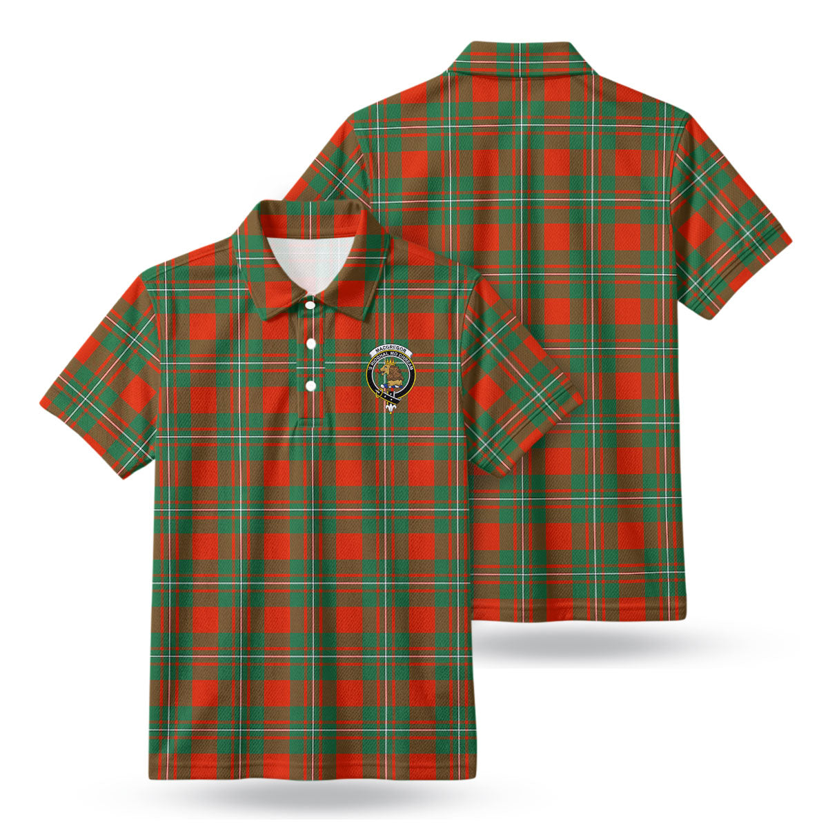 MacGregor Ancient Tartan Crest Birdseye Mesh Polo Shirt