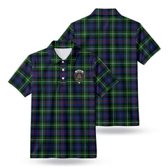 MacKenzie Modern Tartan Crest Birdseye Mesh Polo Shirt