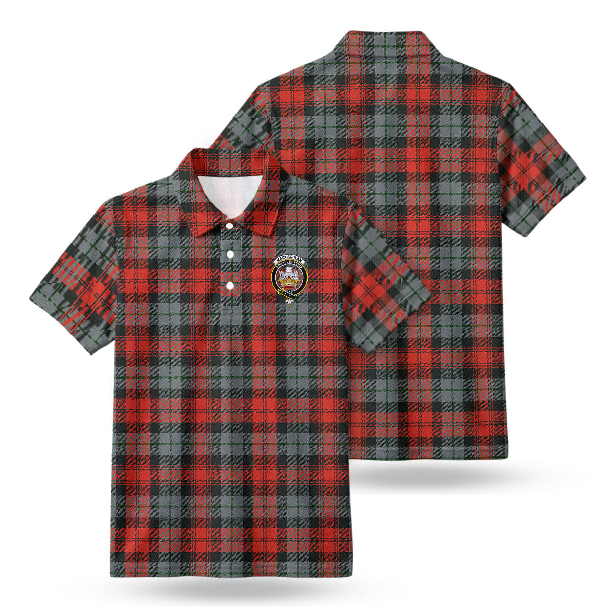 MacLachlan Weathered Tartan Crest Birdseye Mesh Polo Shirt