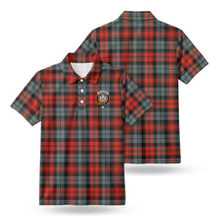 MacLachlan Weathered Tartan Crest Birdseye Mesh Polo Shirt