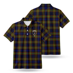 MacLellan Modern Tartan Crest Birdseye Mesh Polo Shirt