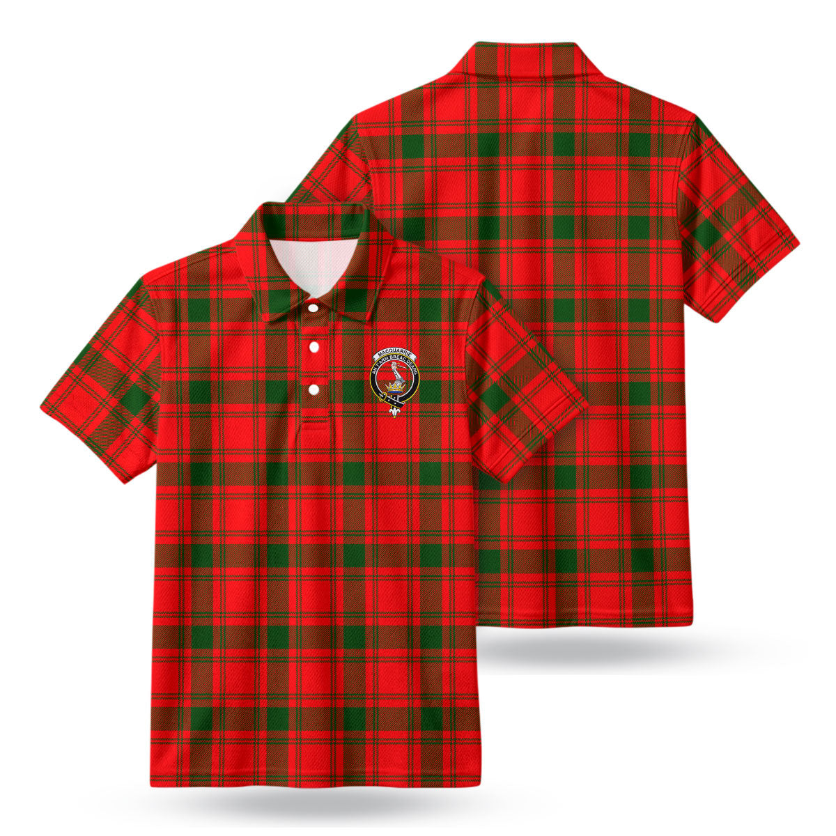 MacQuarrie Tartan Crest Birdseye Mesh Polo Shirt