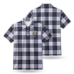 MacRae Dress Modern Tartan Crest Birdseye Mesh Polo Shirt