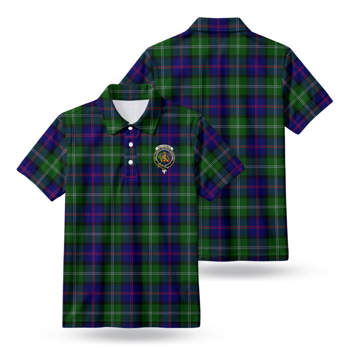 MacThomas Modern Tartan Crest Birdseye Mesh Polo Shirt
