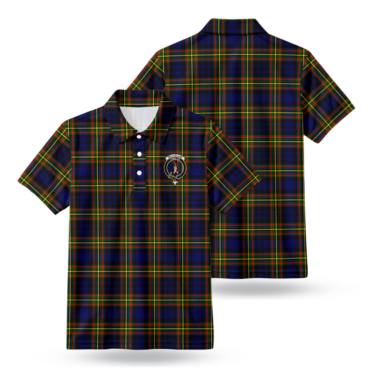 McClellan Modern Tartan Crest Birdseye Mesh Polo Shirt