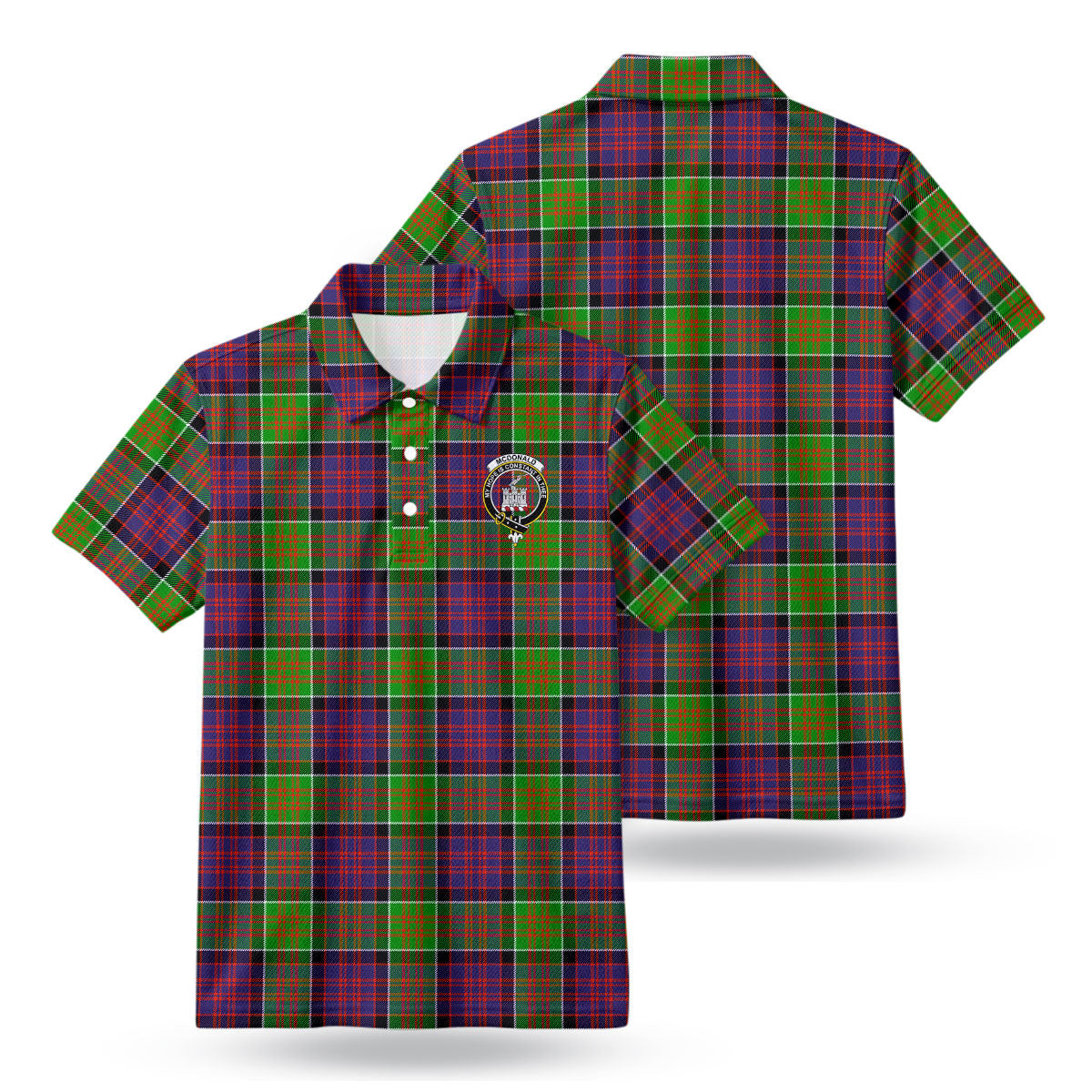 McDonald (Clan Ranald) Tartan Crest Birdseye Mesh Polo Shirt
