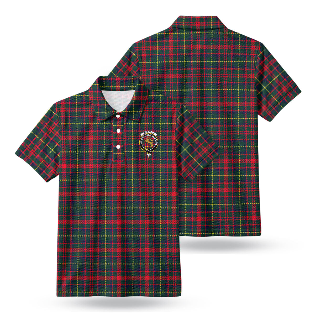 McIntosh Hunting Modern Tartan Crest Birdseye Mesh Polo Shirt
