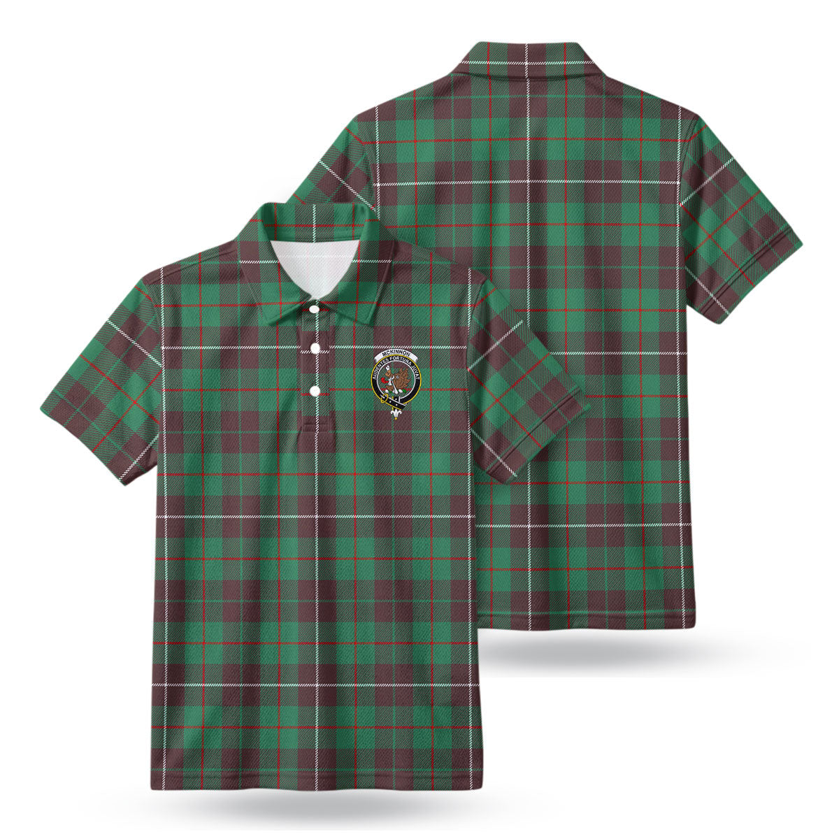 McKinnon Hunting Ancient Tartan Crest Birdseye Mesh Polo Shirt