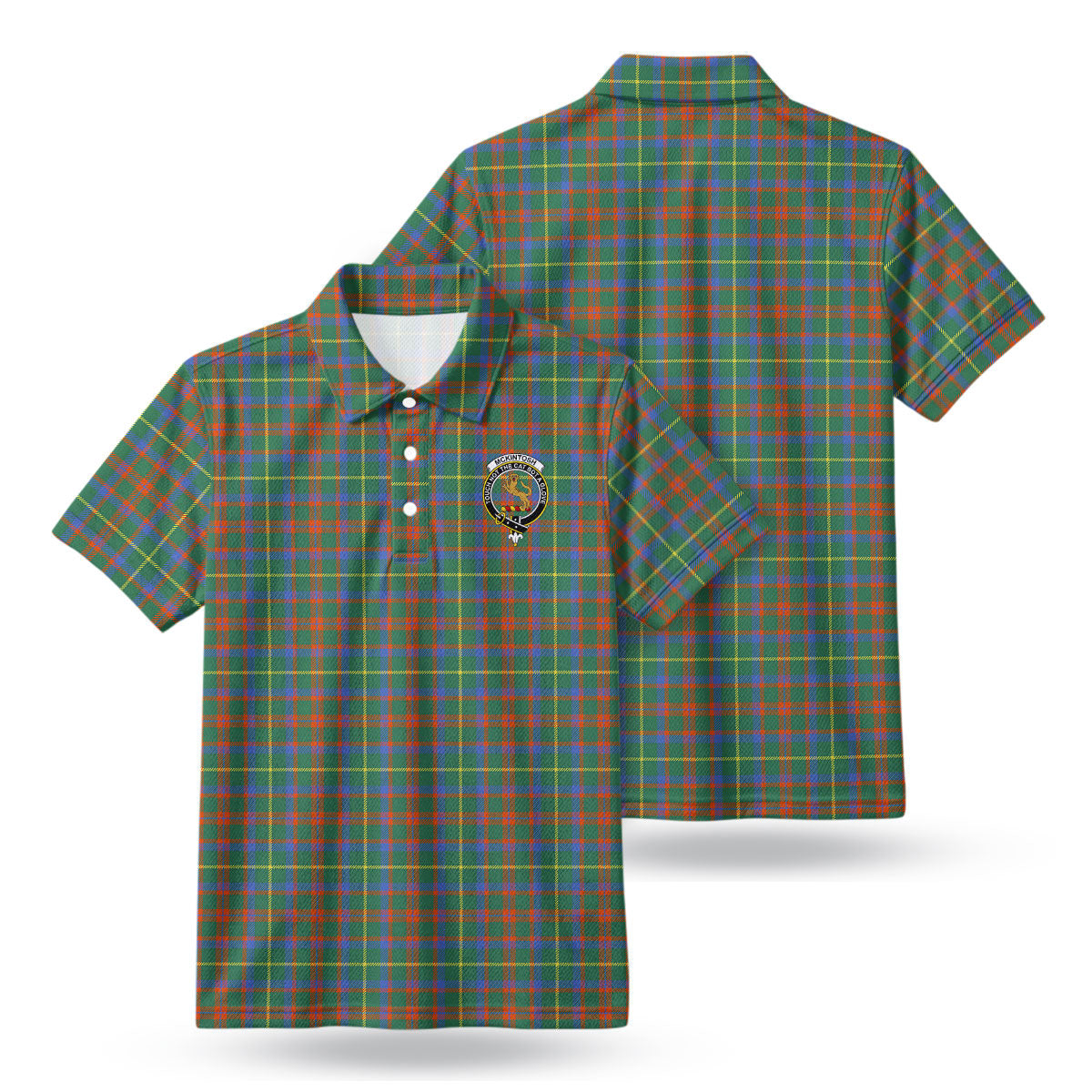 McKintosh Hunting Ancient Tartan Crest Birdseye Mesh Polo Shirt