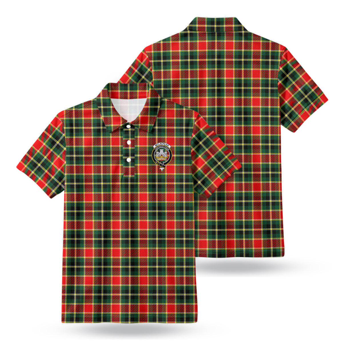 McLachlan Hunting Modern Tartan Crest Birdseye Mesh Polo Shirt