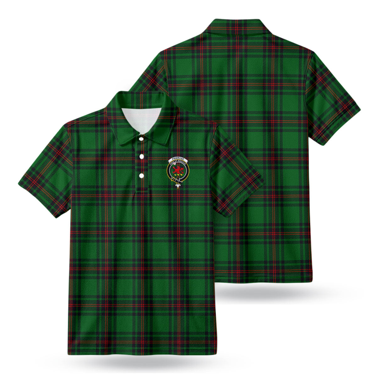 Primrose Tartan Crest Birdseye Mesh Polo Shirt