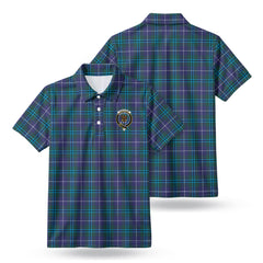 Sandilands Tartan Crest Birdseye Mesh Polo Shirt