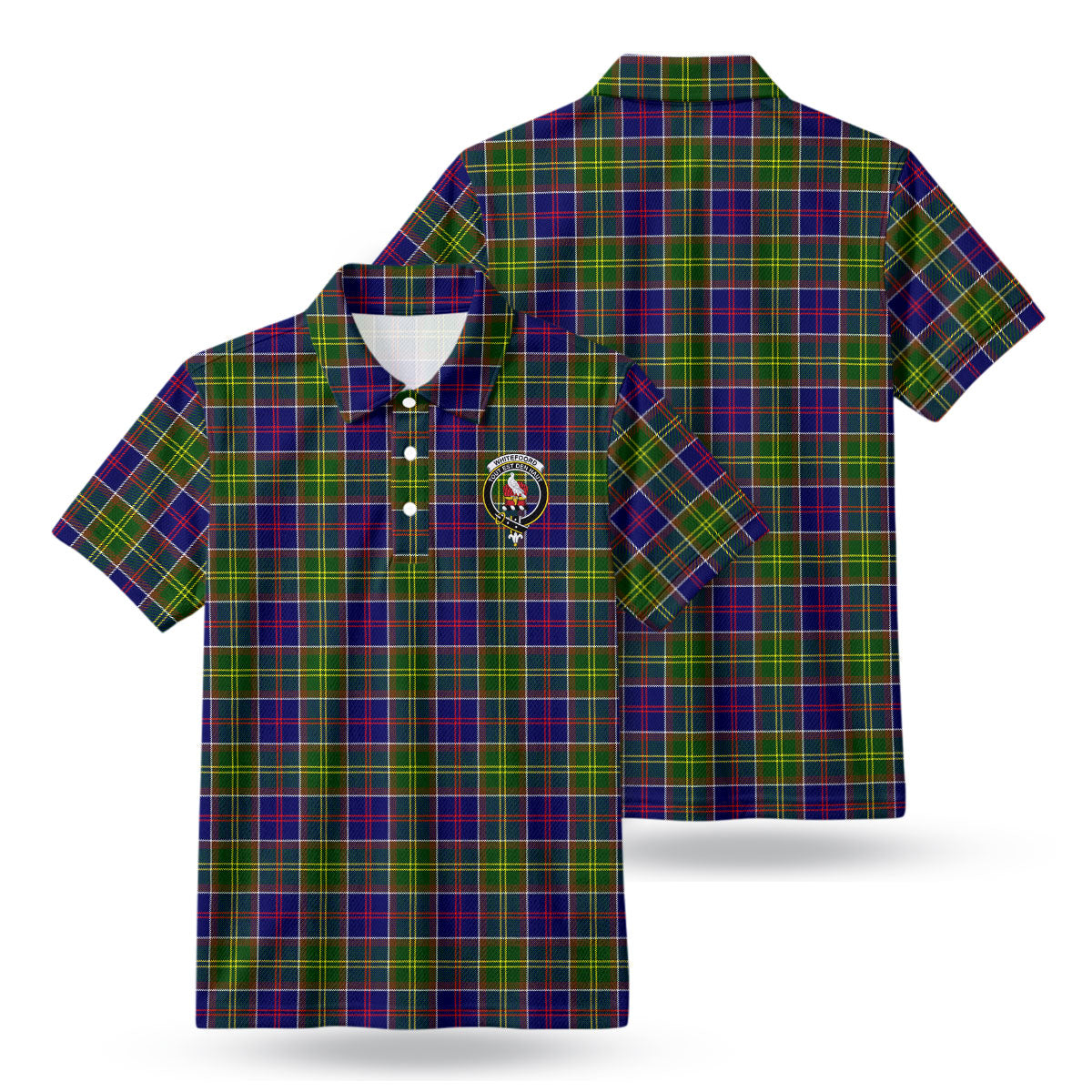 Whitefoord Tartan Crest Birdseye Mesh Polo Shirt
